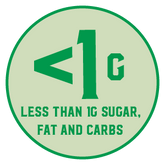 -1g less than 1g sugar fat and carbs